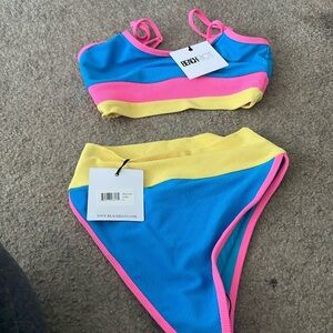 Beach riot bikini top M small bottom brand new ! Never worn